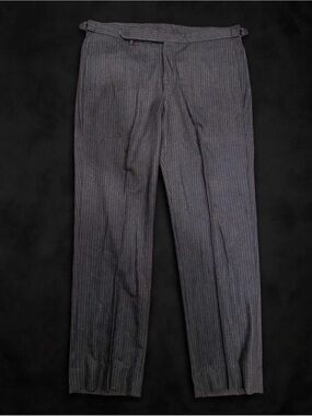 Incotex Men's Dark Gray Pinstripe Dress Pants